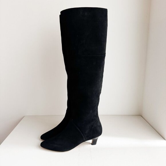 Silent D Kitten-Heel Slouch Boots Sude Kitten Heel 40 - Picture 1 of 9